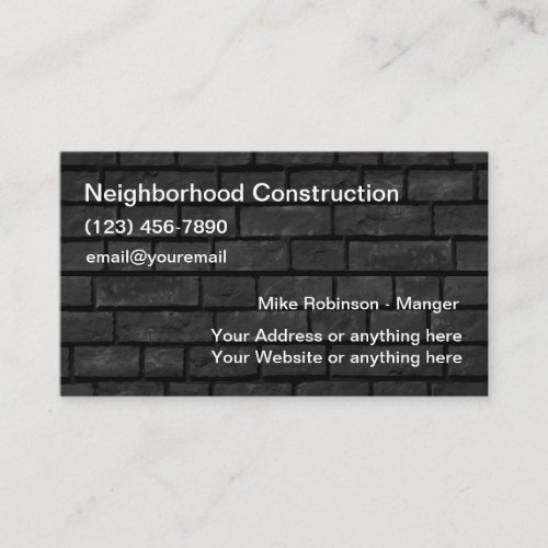 Brick Wall Backdrop Construction Business Cards