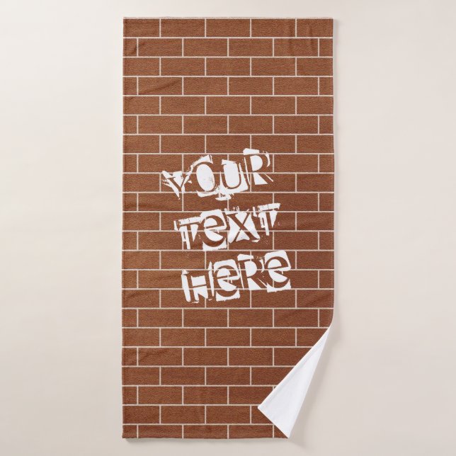 Brick Wall Bath Towel Set Personalized Custom Text (Bath Towel)
