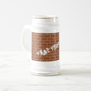 Brick Wall Beer Stein with Custom Text