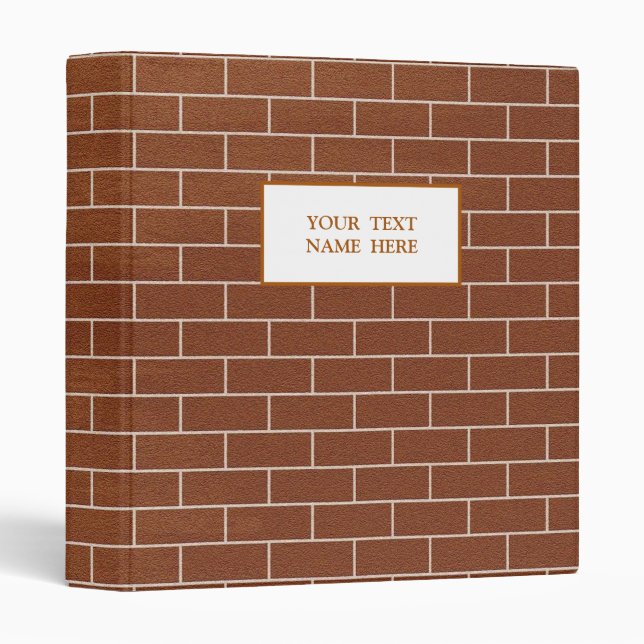 Brick Wall Binder Personalized Custom Text (Front/Spine)