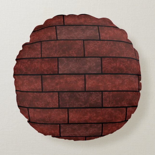 Brick wall , brick round pillow (Front)