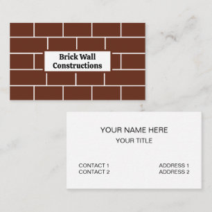 Brick Wall Bricks Construction Business Card