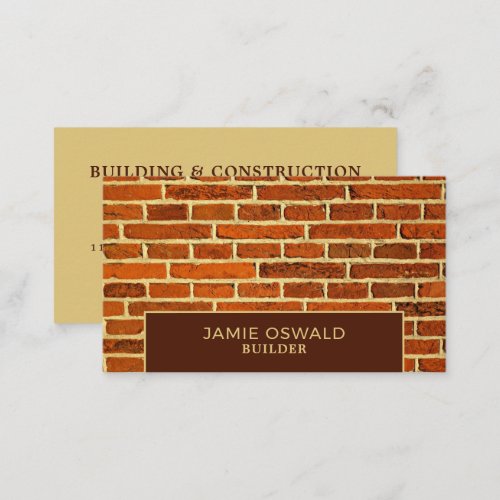 Brick Wall Building Firm Builders Business Card