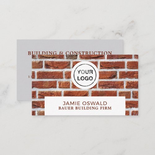 Brick Wall Building Firm Logo Builders Business Card