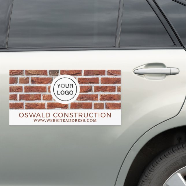 Brick Wall, Building Firm Logo, Builders Car Magnet (In Situ)
