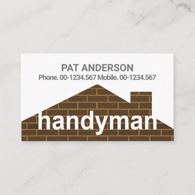 Brick Wall Building Rooftop Construction Handyman Business Card (Front)