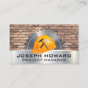 Brick wall   Circular Saw   Construction Tools Business Card