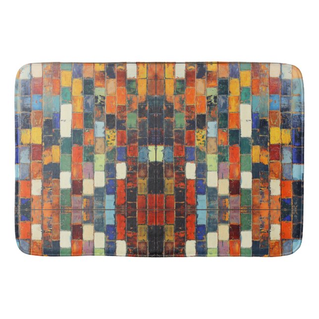 Brick wall colorful bath mat (Front)