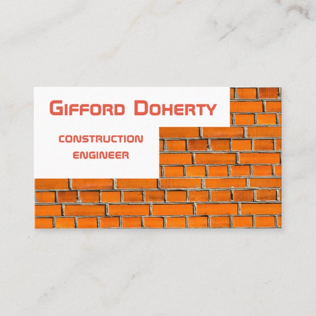 Brick wall construction customizable business card (Front)