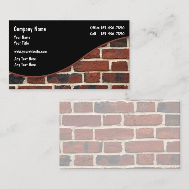 Brick Wall Construction Theme Business Card (Front/Back)
