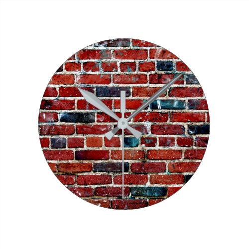 Brick Wall Cool Texture Pattern Round Clock Brick Wall Cool Texture Pattern Round Clock