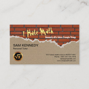 Brick Wall Creative Math Graffiti Math Tutor Business Card