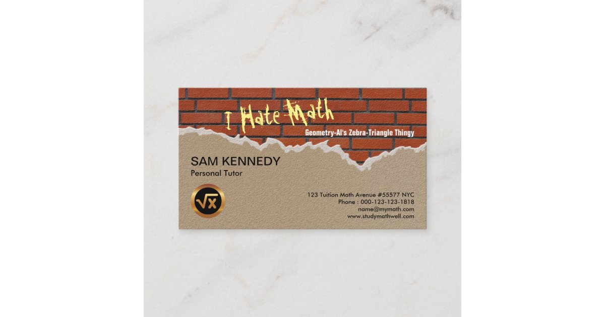 Brick Wall Creative Math Graffiti Math Tutor Business Card Zazzle Com