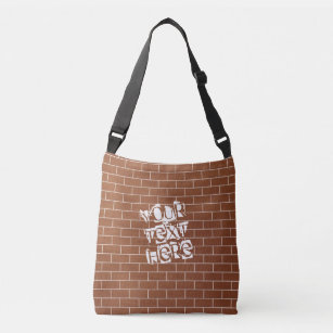 Brick Wall Crossbody Bag Brown - Custom Text