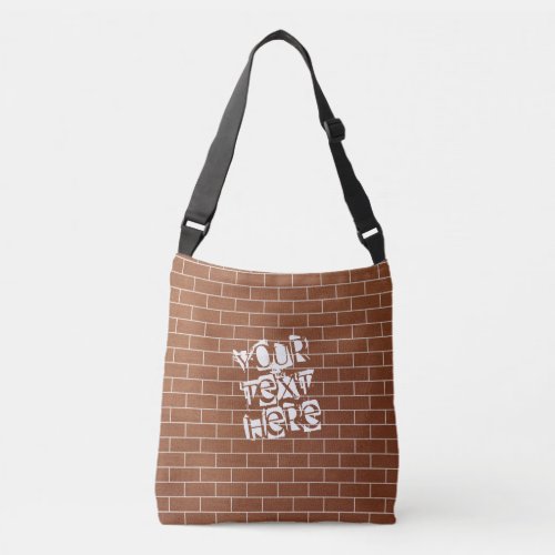 Brick Wall Crossbody Bag Brown _ Custom Text
