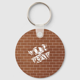 Brick Wall Custom Text Keychain Personalized Gift