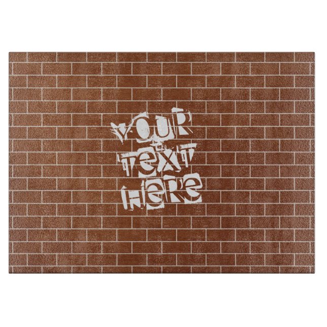 Brick Wall Cutting Board Personalized Custom Text (Front)