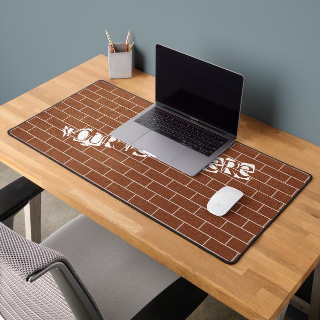 Brick Wall Design Custom Text Desk Mat (Office 2)