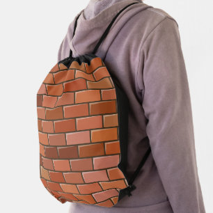 brick wall drawstring bag
