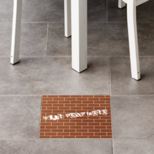 Brick Wall Floor Decals with Custom Text