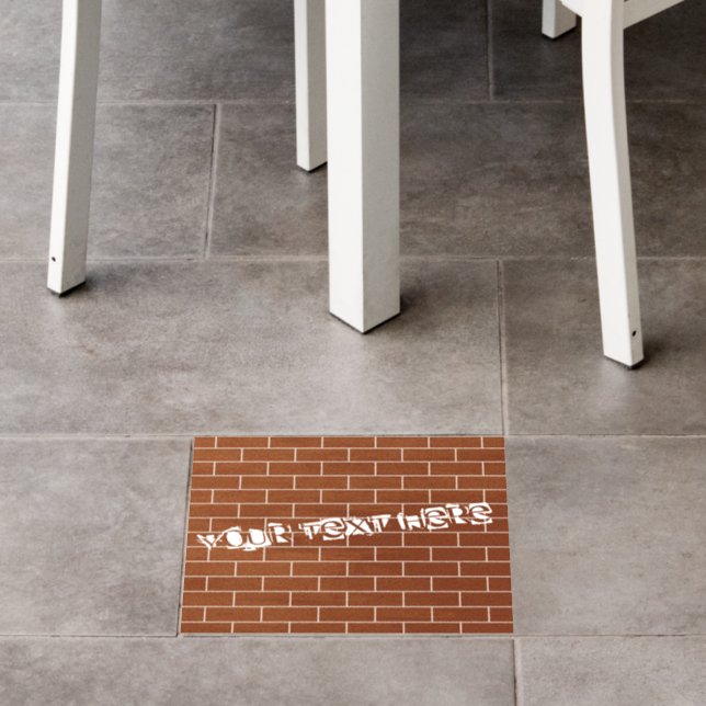 Brick Wall Floor Decals with Custom Text (Restaurant)