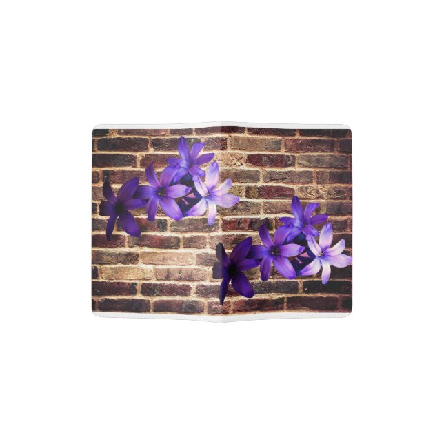 Brick Wall Flowers Passport Holder. Holder (Opened)