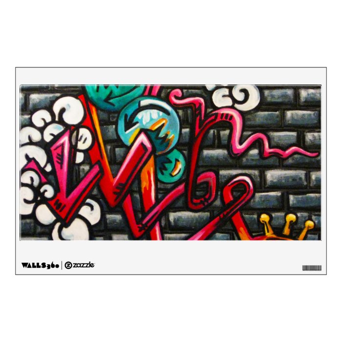 Brick Wall Graffiti 12"x18"Wall Decal