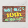 Brick Wall Graffiti Inspired 10th Birthday + Name Invitation