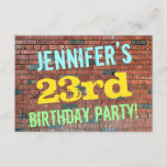 [ Thumbnail: Brick Wall Graffiti Inspired 23rd Birthday + Name Invitation ]