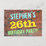[ Thumbnail: Brick Wall Graffiti Inspired 26th Birthday + Name Invitation ]