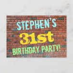 [ Thumbnail: Brick Wall Graffiti Inspired 31st Birthday + Name Invitation ]