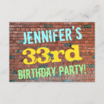 [ Thumbnail: Brick Wall Graffiti Inspired 33rd Birthday + Name Invitation ]