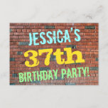 [ Thumbnail: Brick Wall Graffiti Inspired 37th Birthday + Name Invitation ]