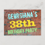 [ Thumbnail: Brick Wall Graffiti Inspired 38th Birthday + Name Invitation ]