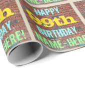 Brick Wall Graffiti Inspired 99th Birthday + Name Wrapping Paper (Roll Corner)