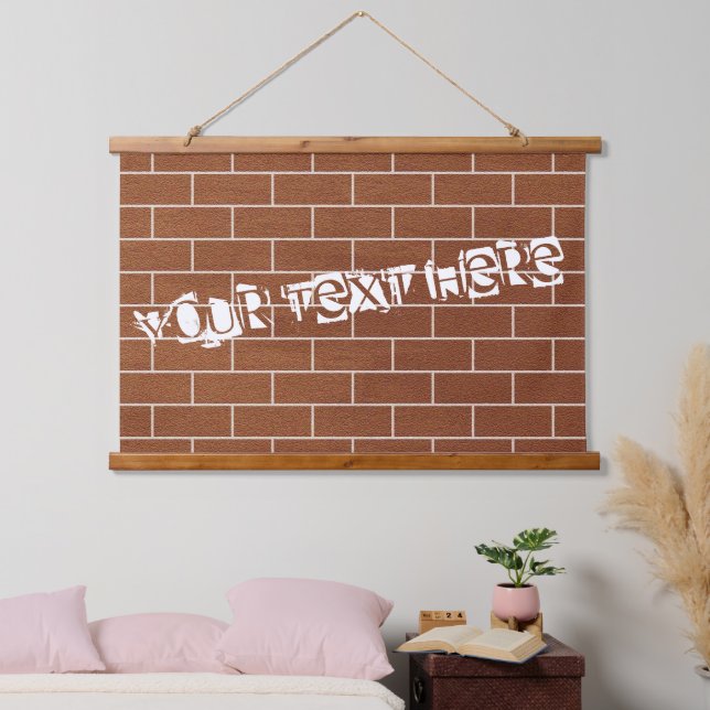 Brick Wall Hanging Tapestry with Custom Text (Bedroom)