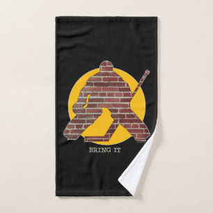 Brick Wall Hockey Goalie Bath Towel Set
