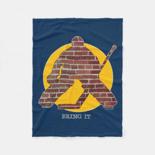 Brick Wall Hockey Goalie Fleece Blanket