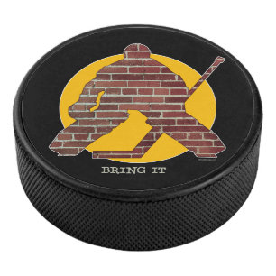 Brick Wall Hockey Goalie Hockey Puck