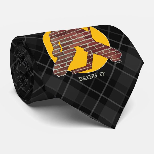 Brick Wall Hockey Goalie Neck Tie (Rolled)
