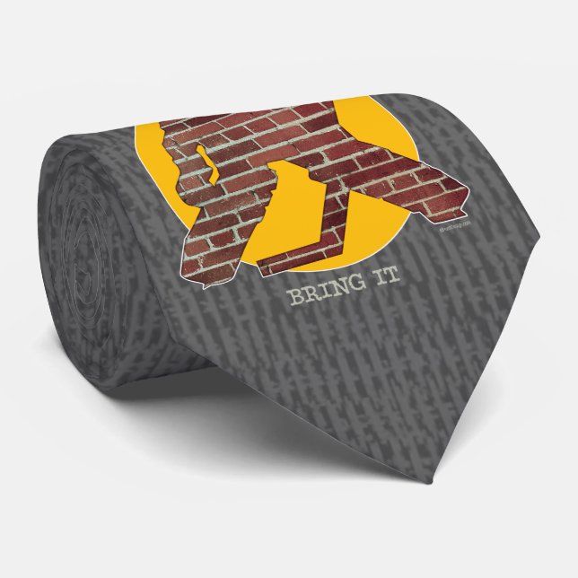 Brick Wall Hockey Goalie Neck Tie (Rolled)