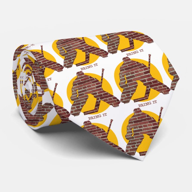 Brick Wall Hockey Goalie Neck Tie (Rolled)