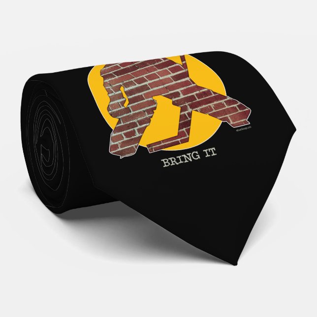 Brick Wall Hockey Goalie Neck Tie (Rolled)