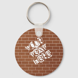 Brick Wall Keychain Personalized Custom Text