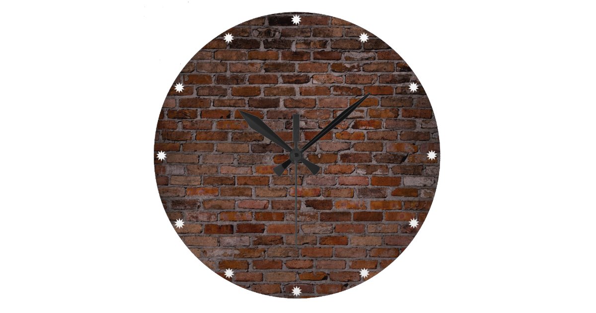 Brick Wall Large Clock Zazzle Com