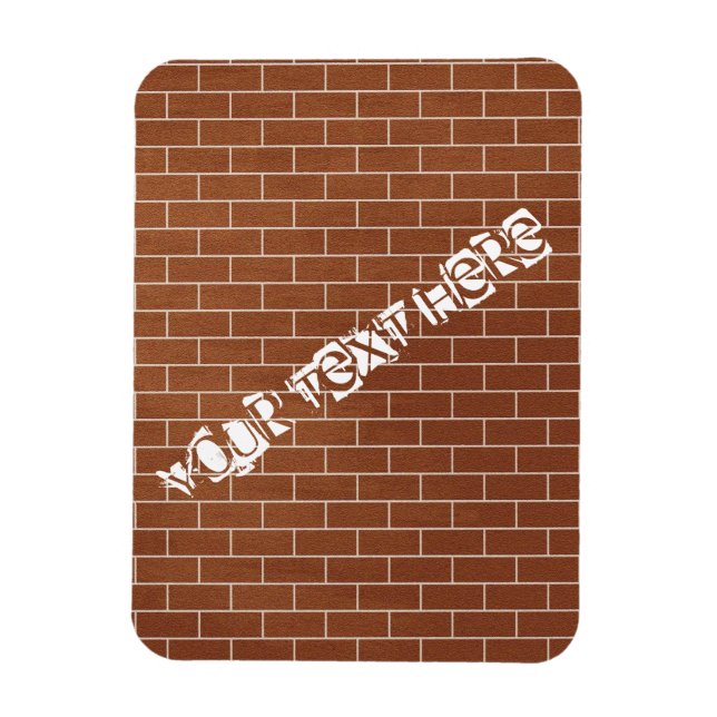Brick Wall Magnet with Custom Text (Vertical)