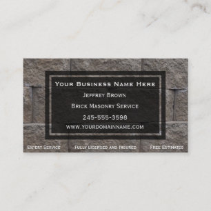Brick Wall Mason Business Cards