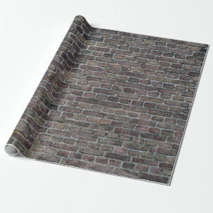 Brick wall old dark brick wall wrapping paper
