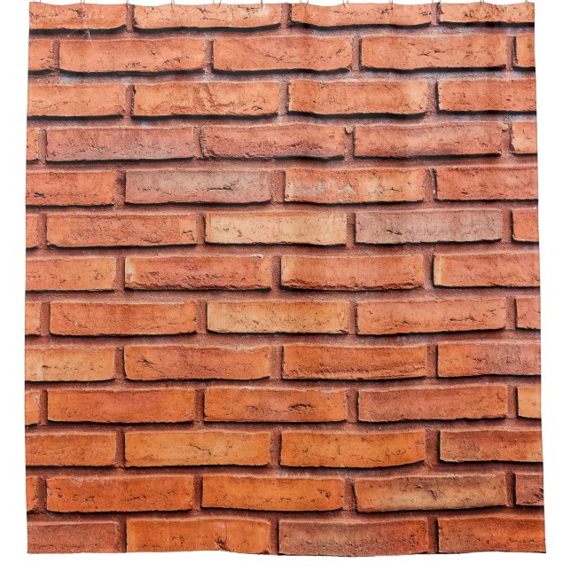 Brick wall orange brick wall brick shower curtain (Front)