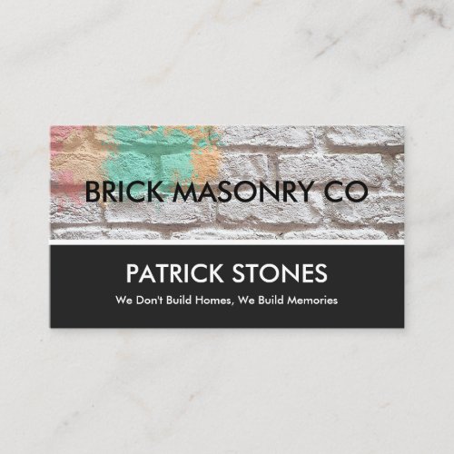 Brick Wall Paint Splatter Builder Business Card